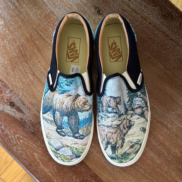 Vans | slip on | Cali Tapestry Bear | women size 9 | men’s size 7.5 | NWOB - Picture 1 of 6